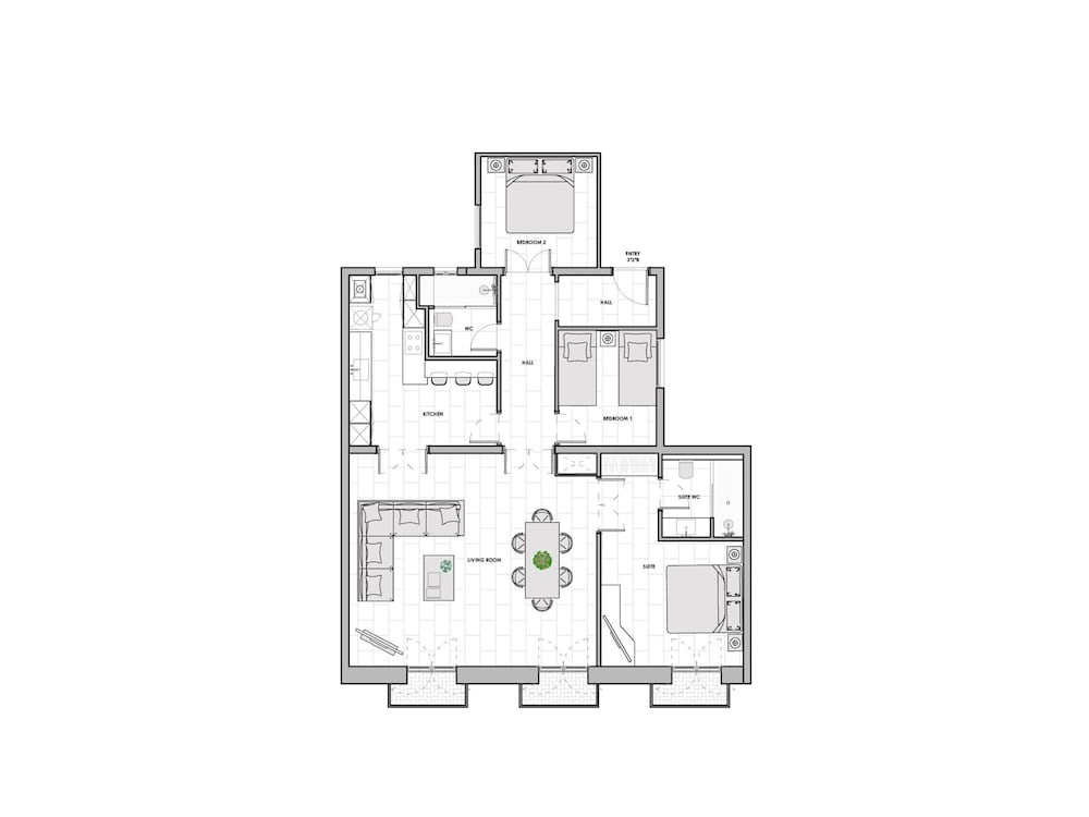 Apartamento de Lujo de Tres Habitaciones