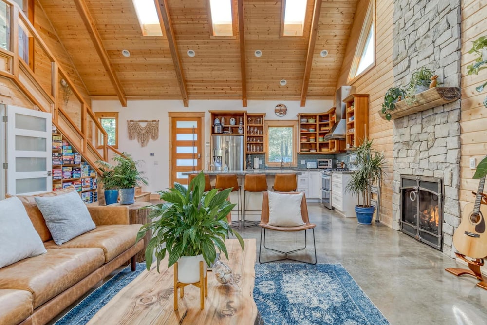 Boutique Cabin Design Luxury Hot Tub Path to Beach