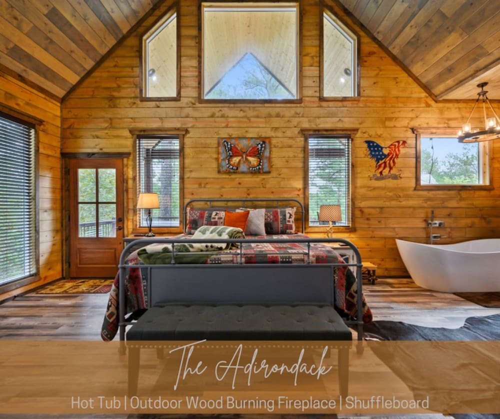 The Adirondack Hottub Shuffleboard Fireplace Foosball Table Arcade