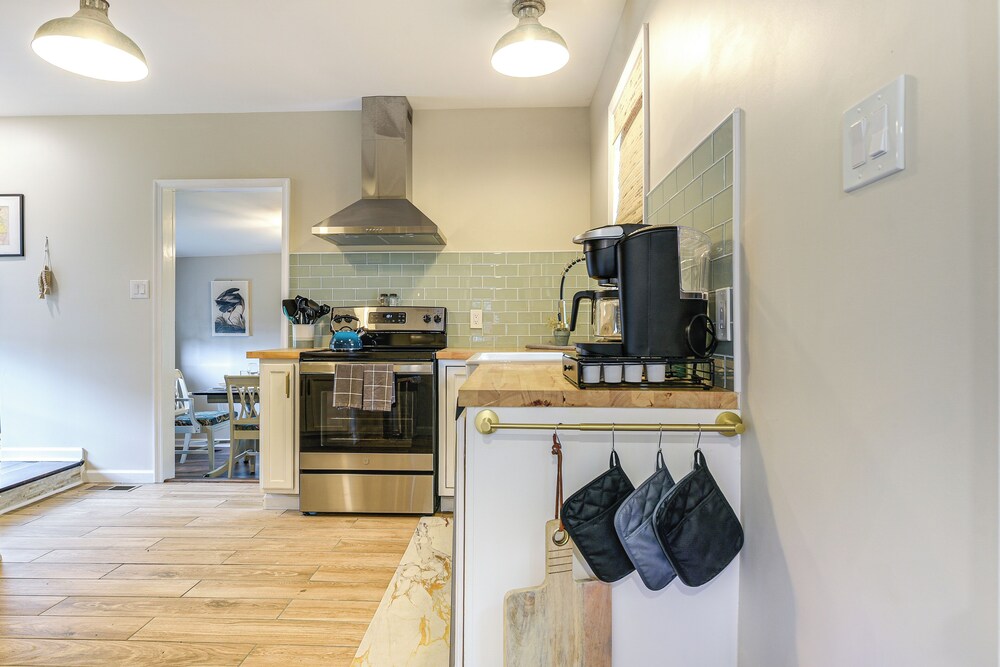 Walk to Town & River: Charming Home in North East!