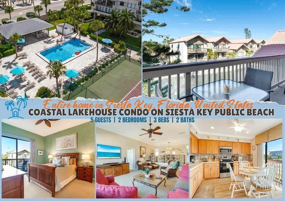Coastal Lakehouse Condo on Siesta Key Public Beach