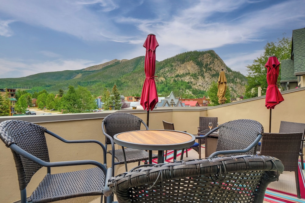 Patio w/ Peak 1 Mtn View: Main Street Frisco Condo