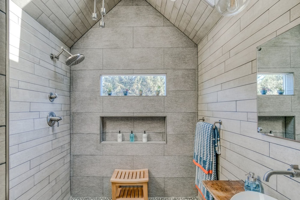 Boutique Cabin Design Luxury Hot Tub Path to Beach