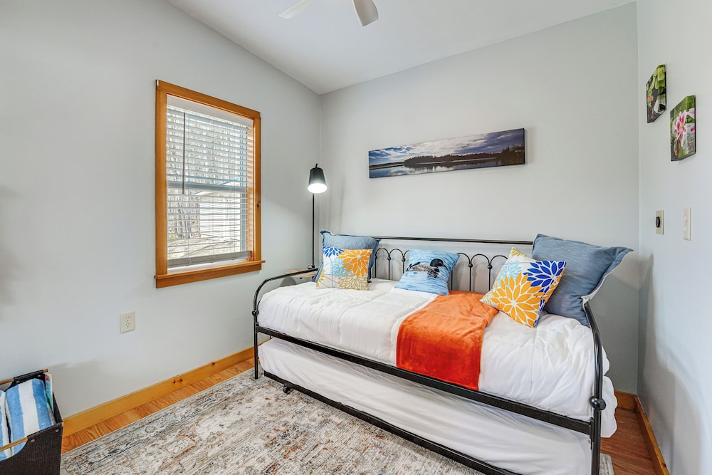 Private Dock & Deck: Tranquil Dam Pond Cottage!