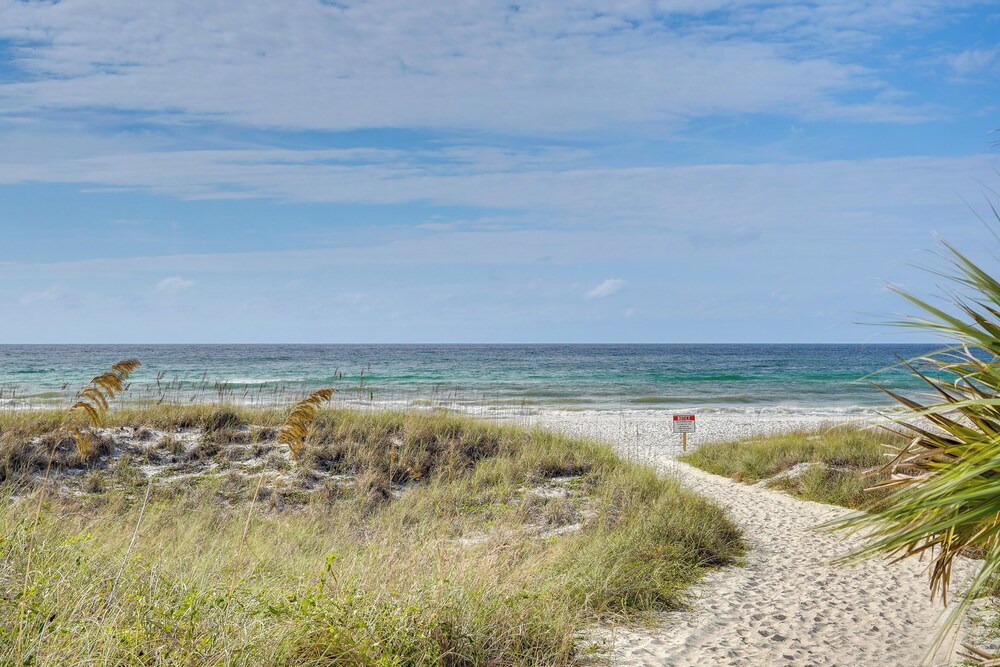 Walk to Beach: PCB Retreat w/ Heated Pool!