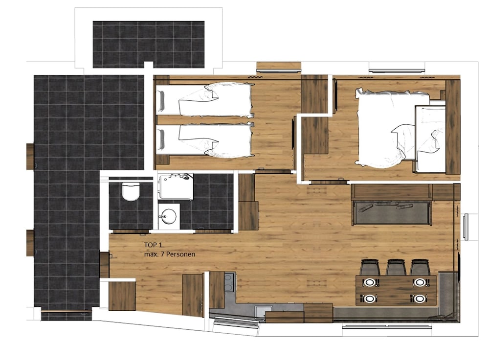 Large Apartment in Sankt Georgen With Balcony