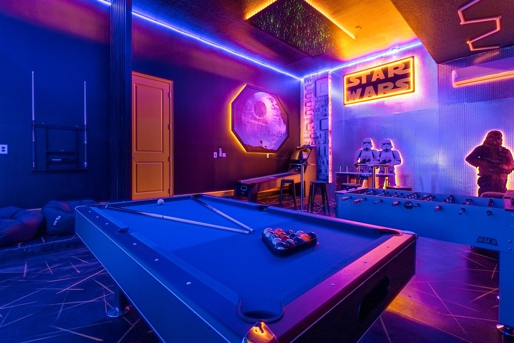 Spacious Oasis for Your Big Crew Games Pool BBQ