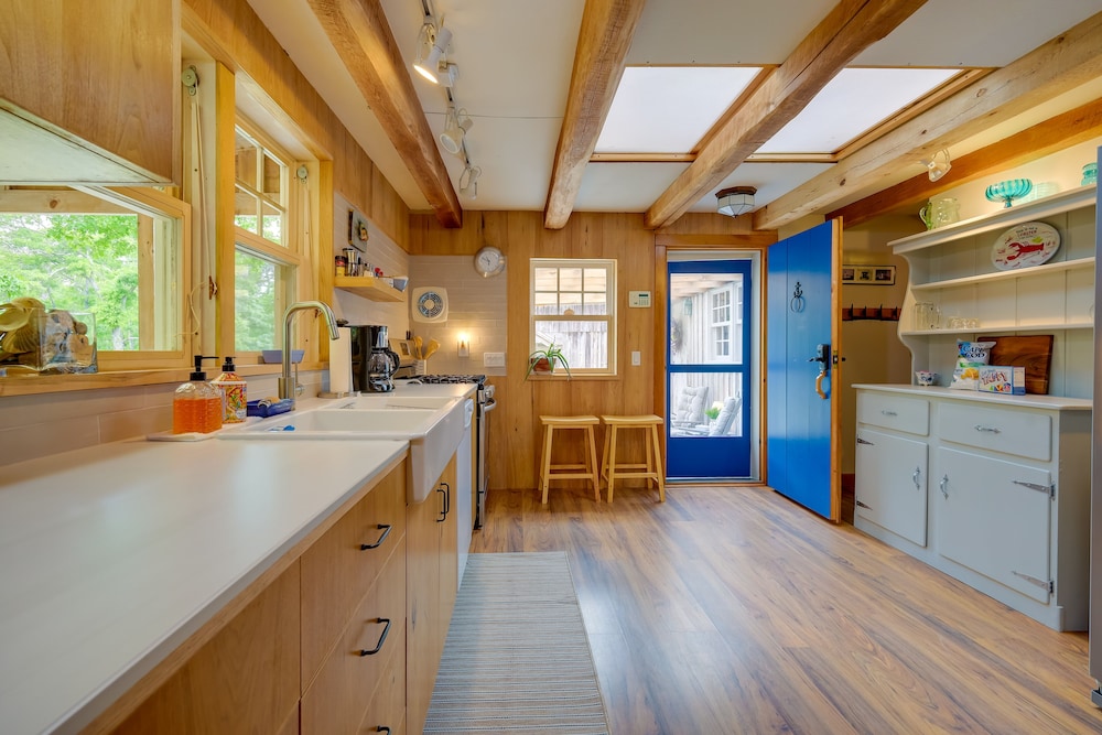 Yard & Fire Pit: Unique Cape Cod Home in Brewster
