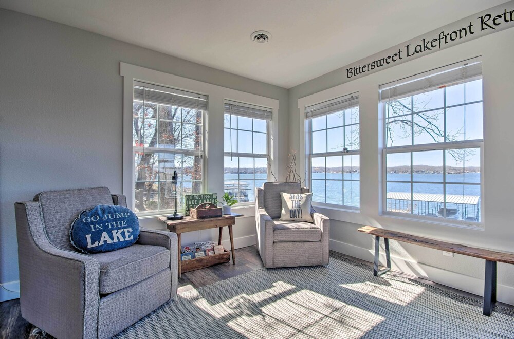 'bittersweet Lakefront Retreat' w/ Hot Tub & Dock! view 4
