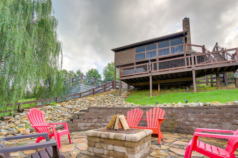 Views, Fire Pit + Game Room: Smoky Mountain Cabin view 3