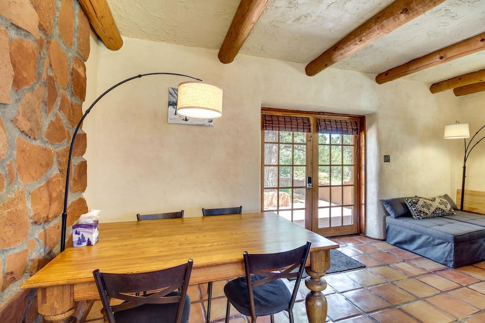 Secluded Ramah Cottage: Patios & Outdoor Fireplace view 2