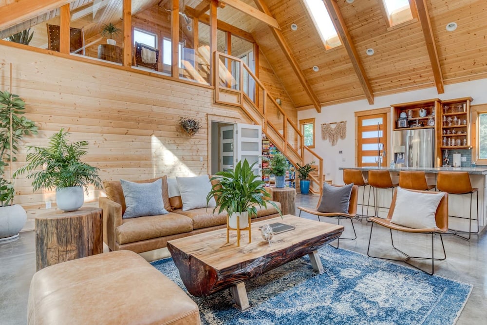 Boutique Cabin Design Luxury Hot Tub Path to Beach