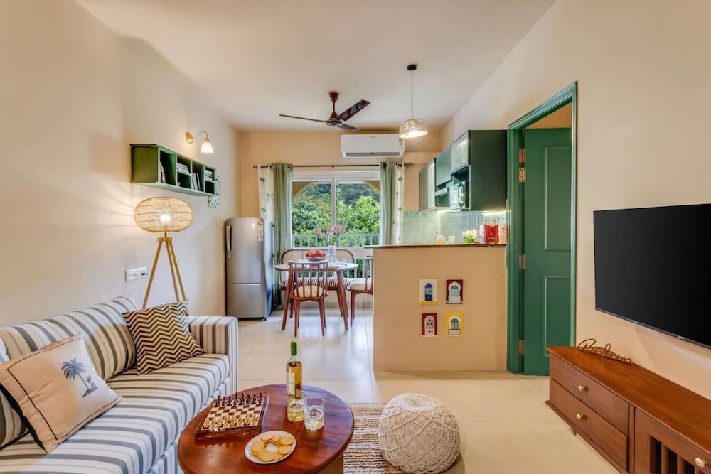 1BR in North Goa Pool Gym Clubhouse Access