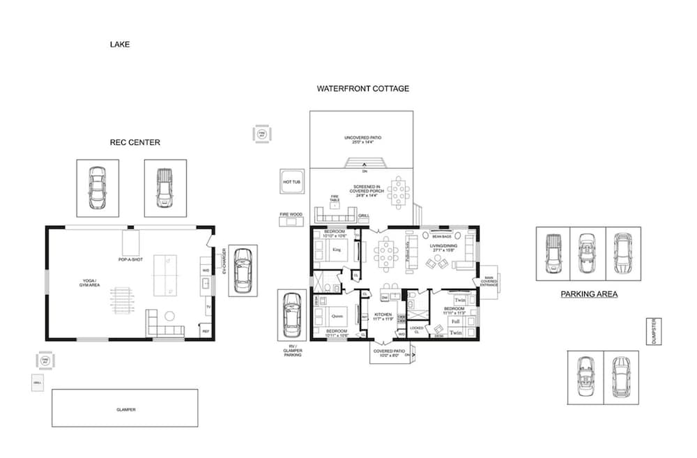 2 Lake Cabins Pool Hottub Game Room 23acs