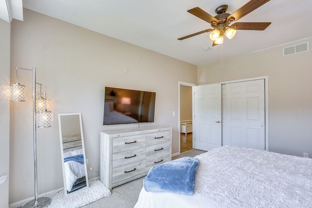 Dock Access + Lake View: Sunrise Beach Escape
