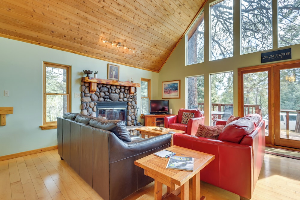 2 Min to Hiking: Cabin w/ Deck in Angel Fire