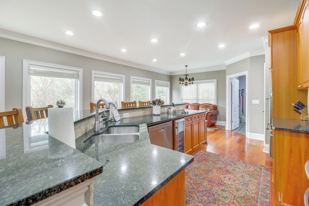 Game Room & Fire Pit: Riverfront Home in Ellijay!