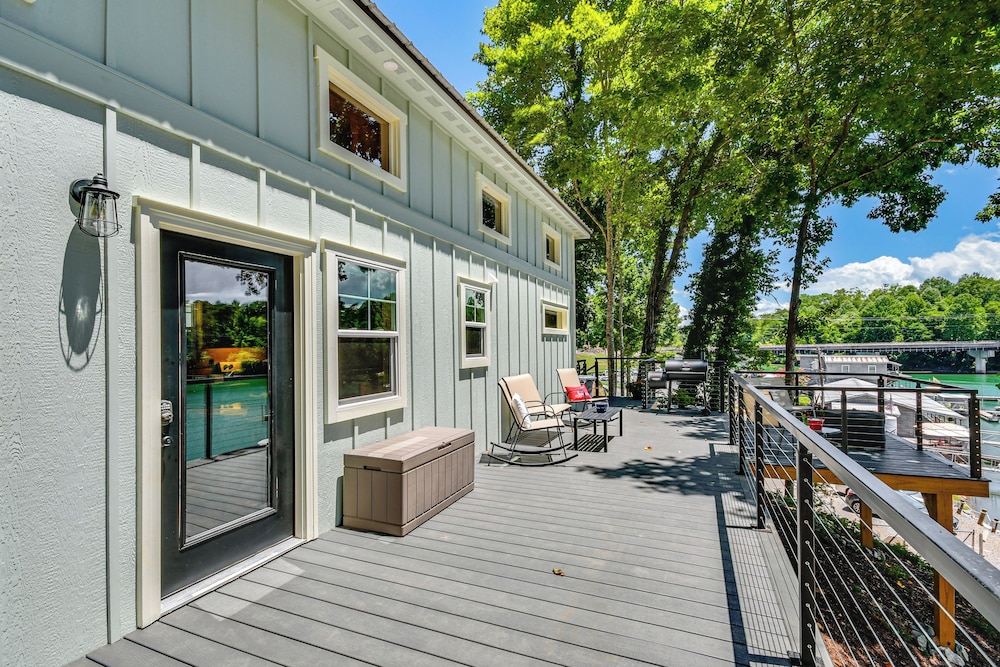 Lake James Cottage: Boat Slip + Smokeless Fire Pit view 5