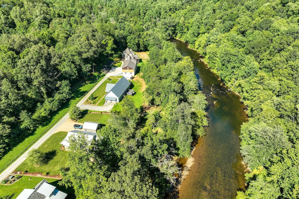 Deck + Mtn Views: Riverfront Cullowhee Home view 4