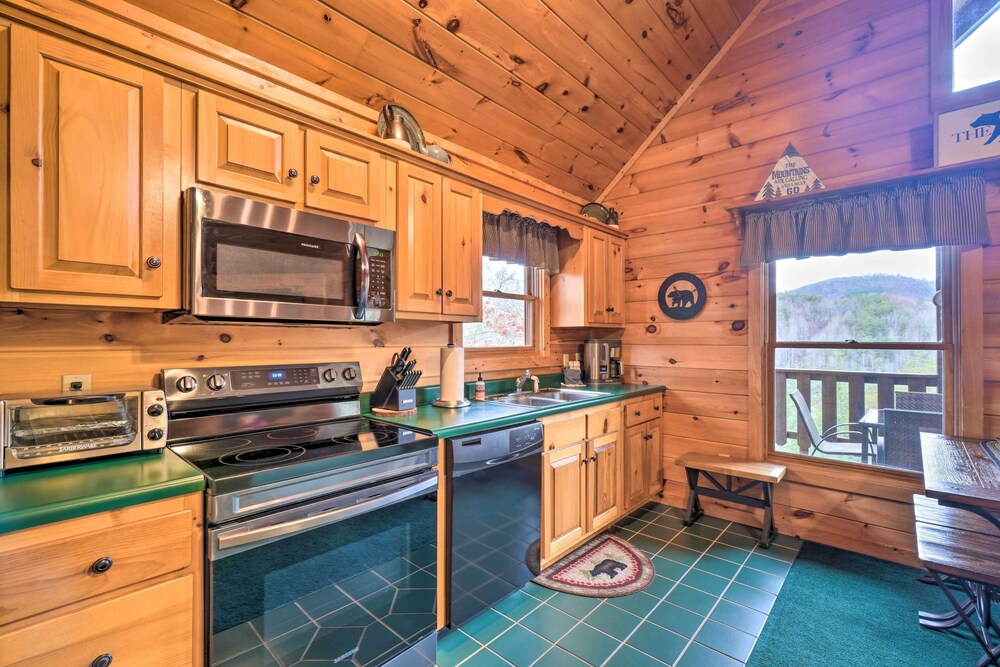 2-tier Deck & Hot Tub: Quiet Sevierville Cabin view 5