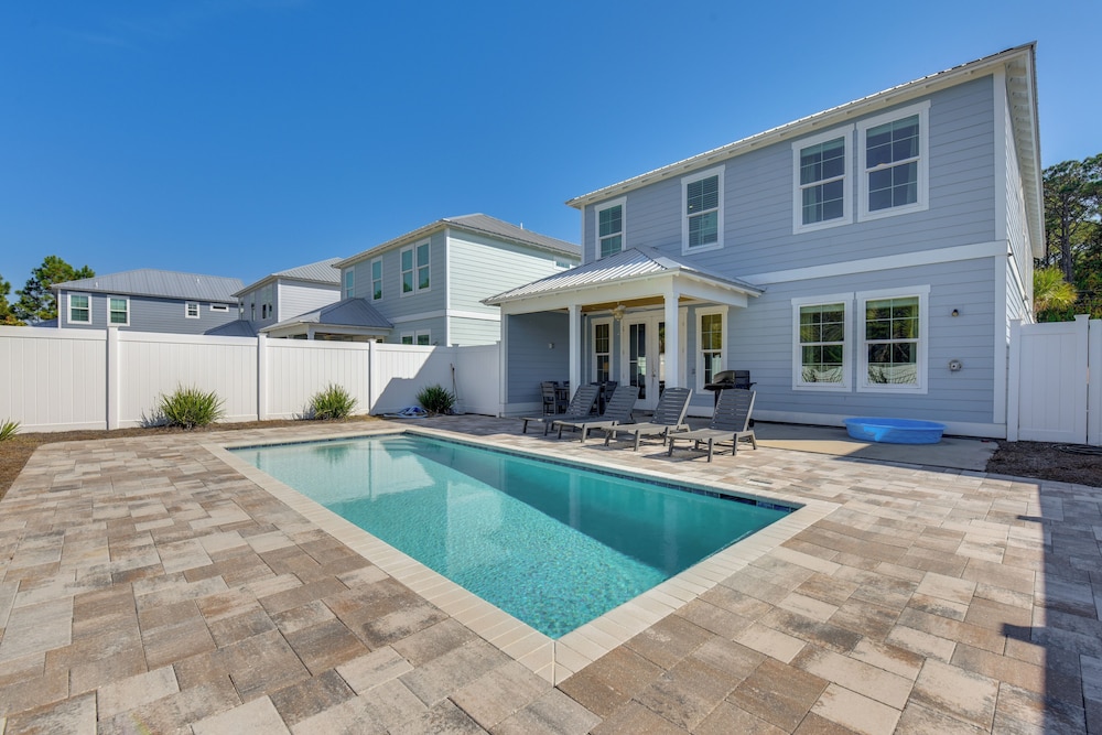Walk to Pier: Modern PCB Getaway w/ Private Pool!