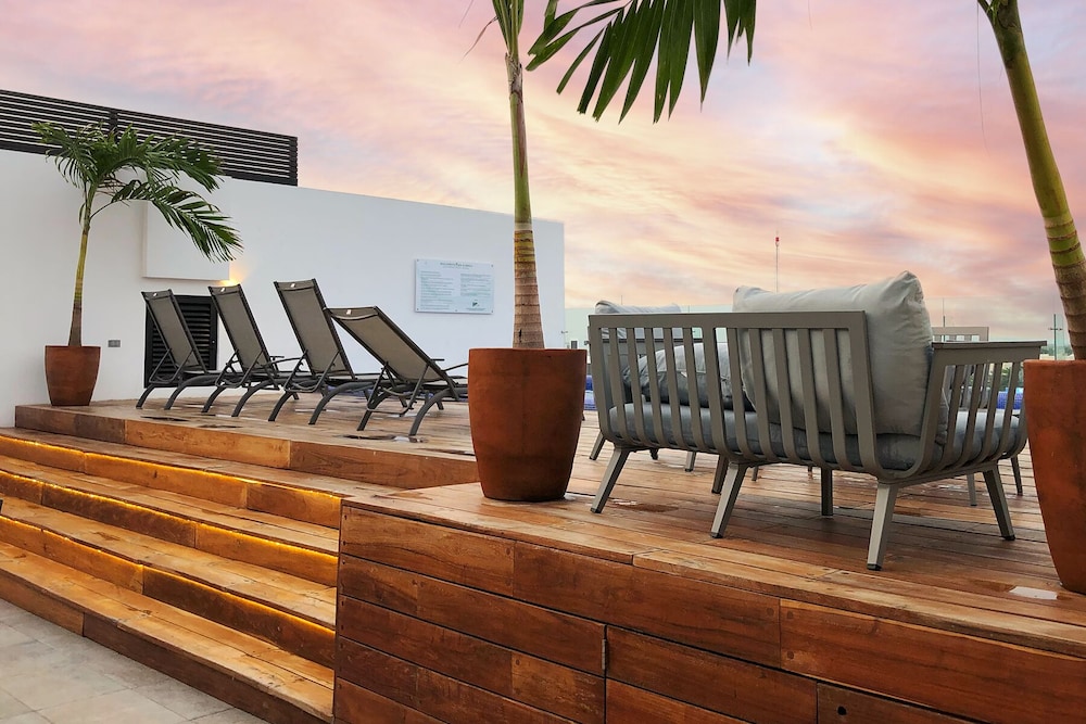 Luxe Condos Complex with Roof Pool