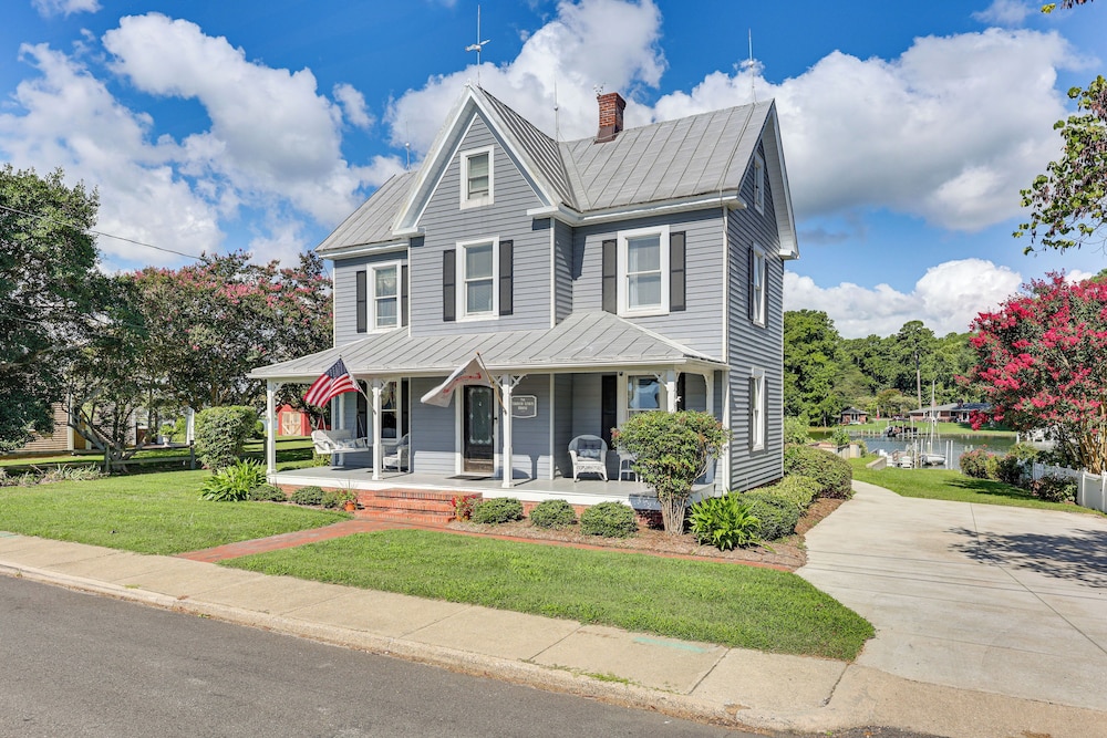 Historic Waterfront Home w/ Dock in Reedville!