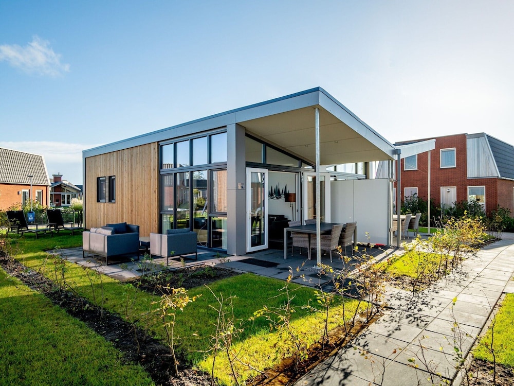 Modern Chalet With Beautiful Terrace, in Friesland