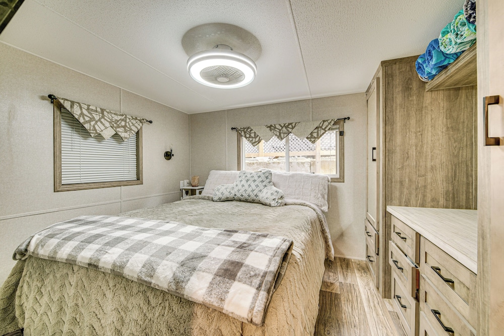 Walk to Lake Beaches: Cabin w/ Patio in Belmont!