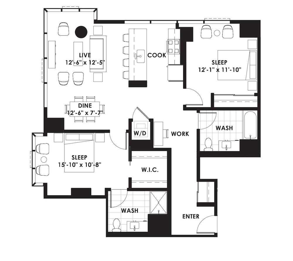 Loop City Views 2BR Apt Near Riverwalk