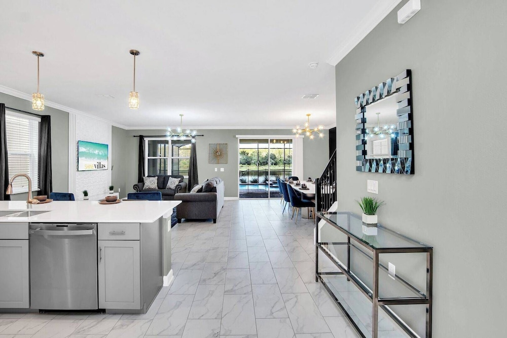 Serenity Lakeview Retreat Stunning Water Views, No Rear Neighbors, Private Pool, Game Room & Star Wars Cinema