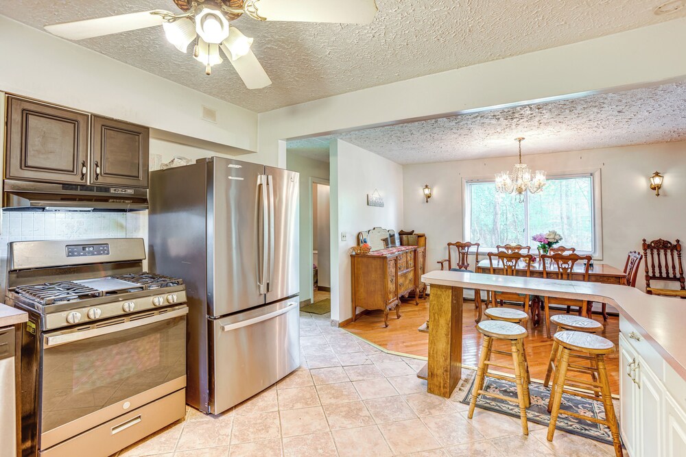 Lakefront Group Getaway w/ Dock in Baldwin!