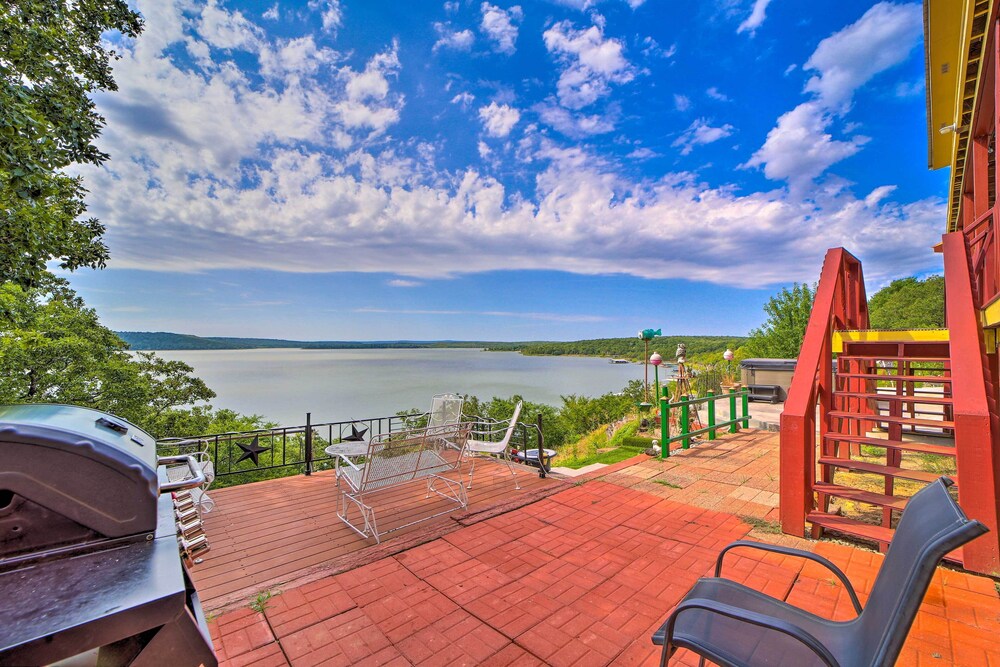 Waterfront Lake Eufaula Home: Multi-level Balcony view 3