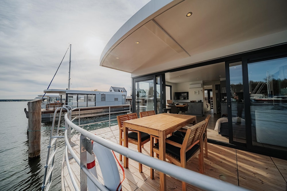 Houseboat in Peenemunde on the Baltic Sea