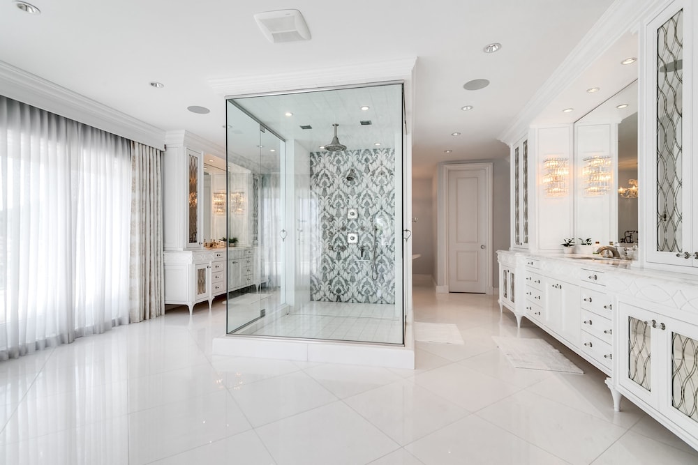 Waterfront Mansion With Game Room Gym Media Room and Guest House