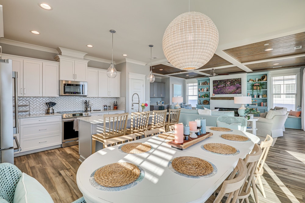 Walk to Beach: Coastal Oak Island Gem w/ Elevator!
