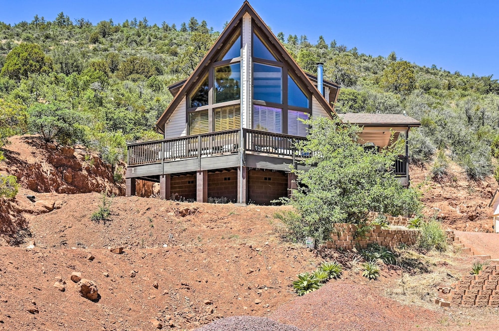 Chalet-style Pine Cabin w/ Wraparound Deck & Views