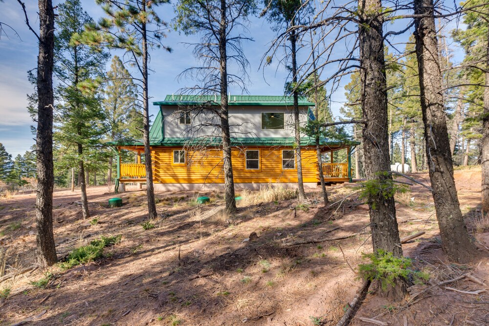 Private Ski-out Angel Fire Cabin: Wraparound Porch view 4