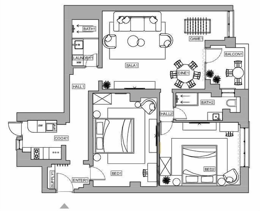 Designer 2-Bedroom Flat with Balcony & Full Amenities Steps from Piata Universitatii