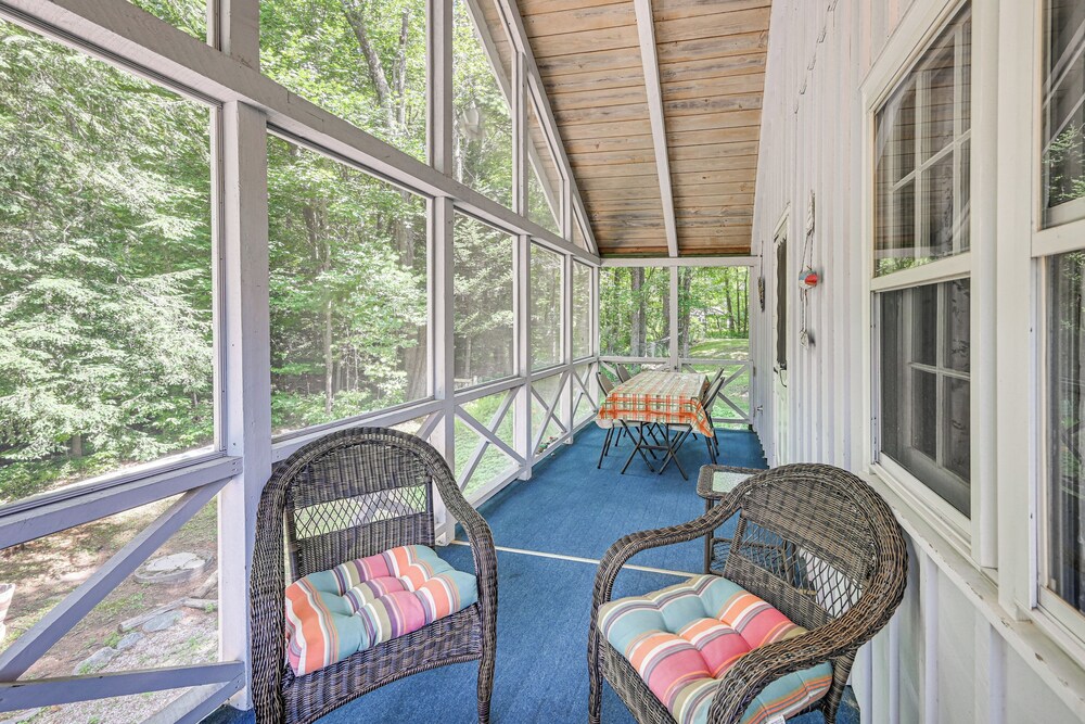 Becket Home w/ 3-season Porch: Walk to Lake Access