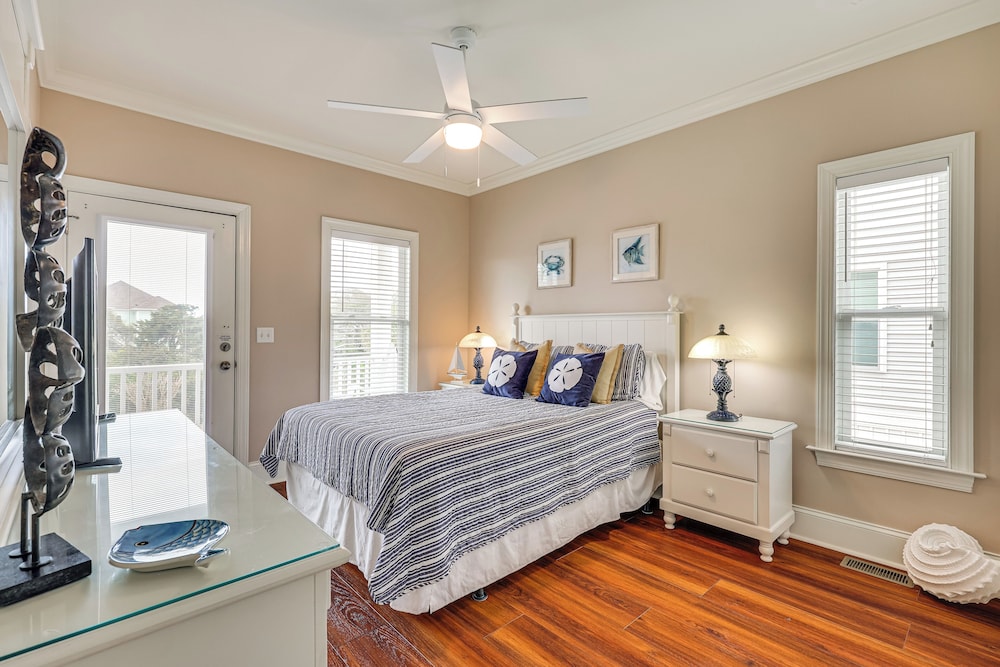Steps to Beach: Gem w/ Views & Dock in Oak Island