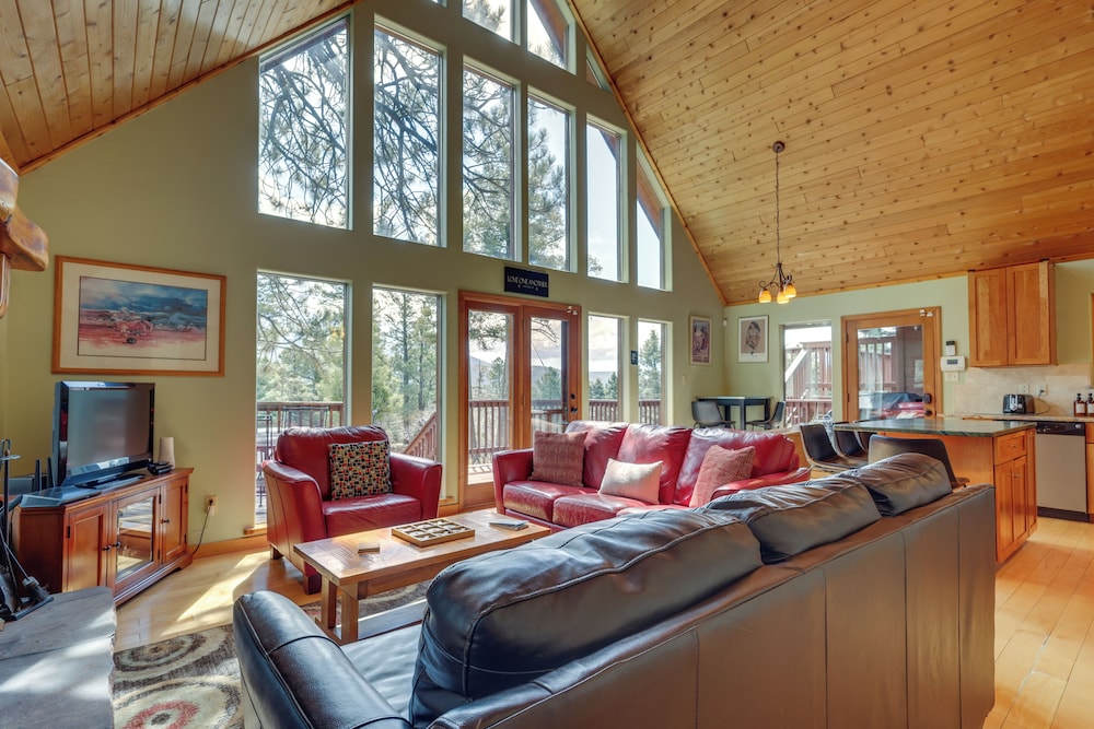 2 Min to Hiking: Cabin w/ Deck in Angel Fire