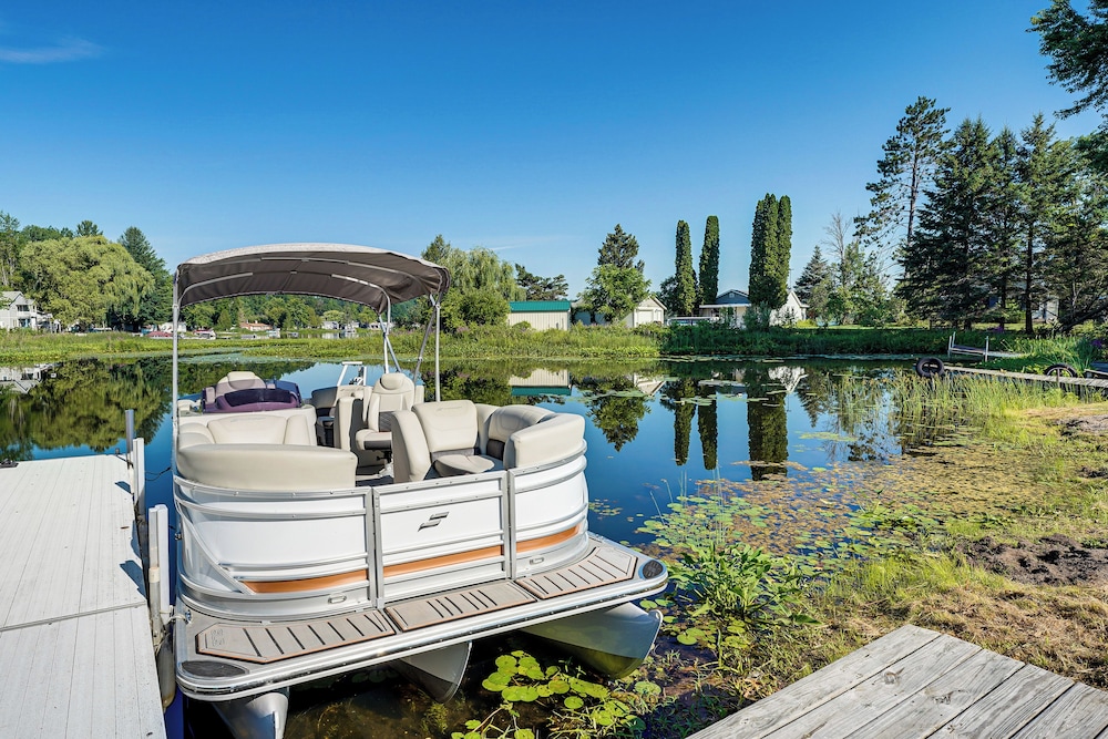 Waterfront Retreat w/ Dock & Yard in Reed City!