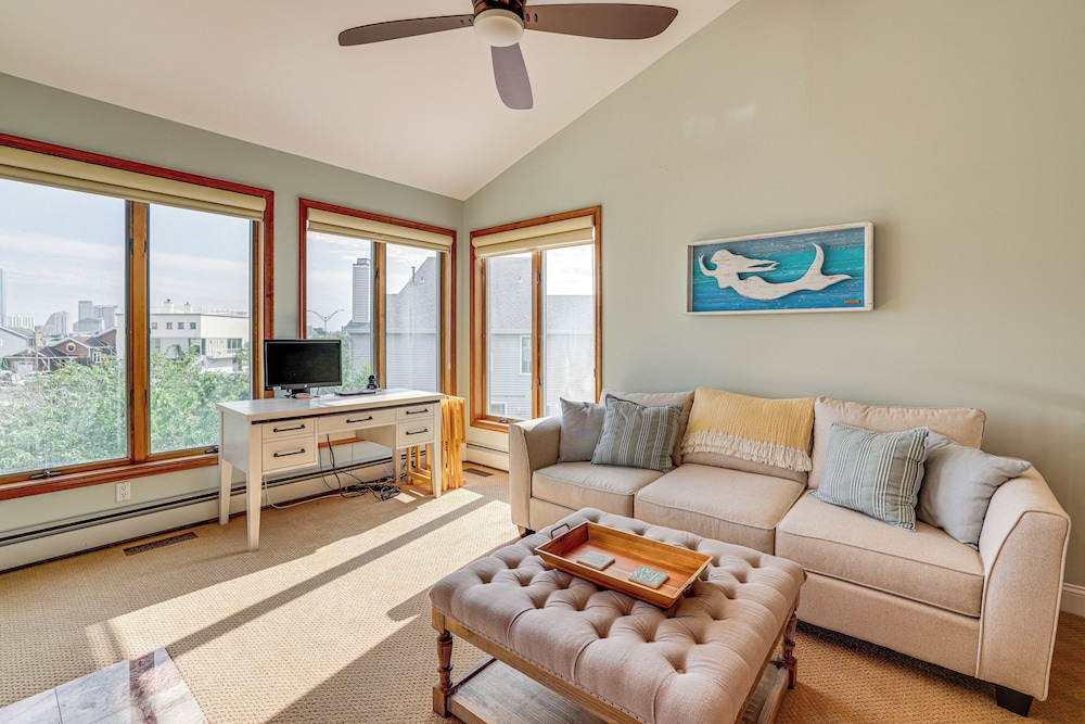 1 Block to Inlet Beach: Brigantine Family Home