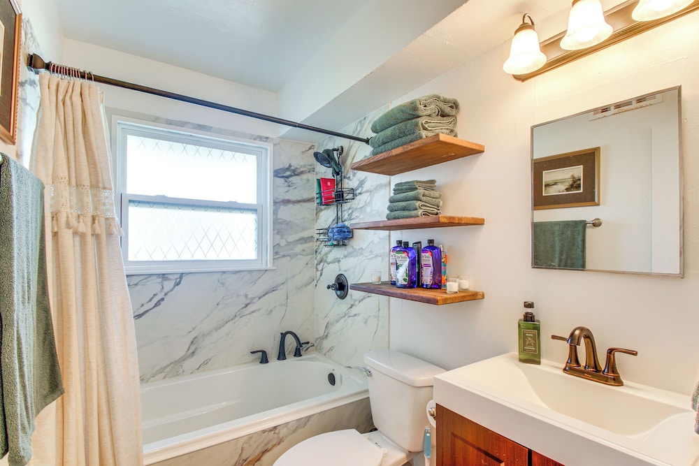 Easy OKC Access! Quiet Home w/ Yard & Workspace