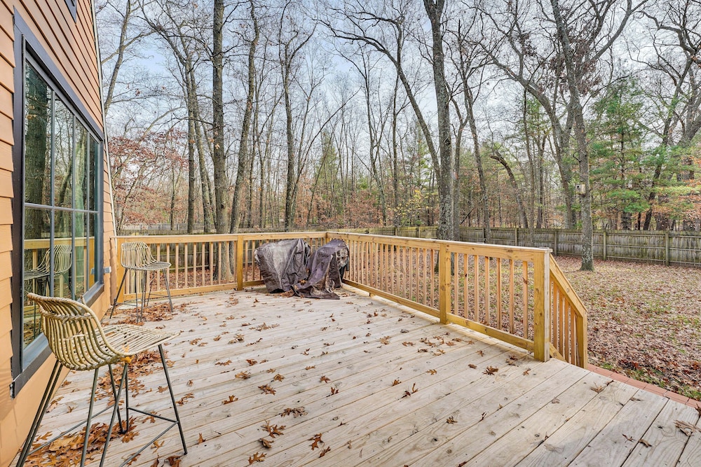 Walk to Fox Lake: Pet-friendly A-frame w/ Fire Pit