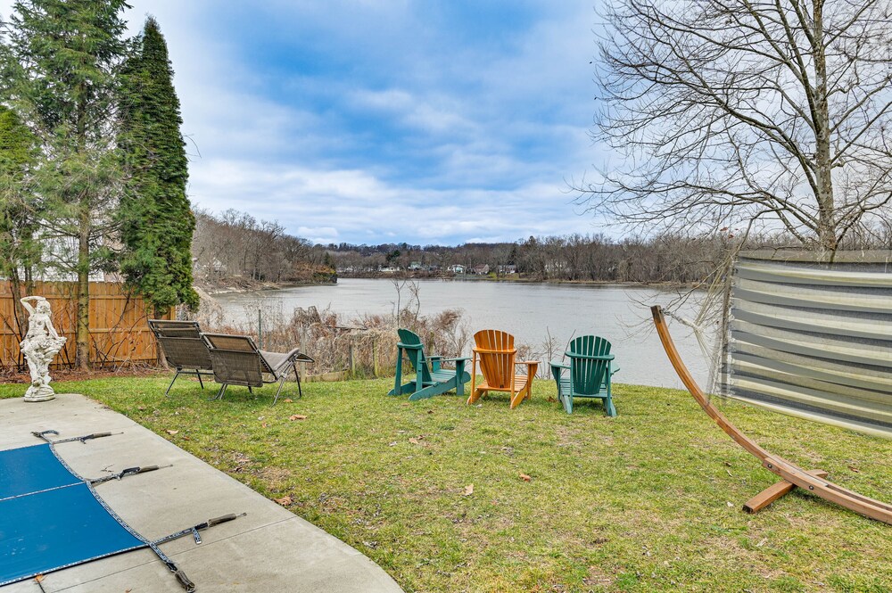 Riverfront A-frame Cabin in Troy w/ Pool & Dock! view 3