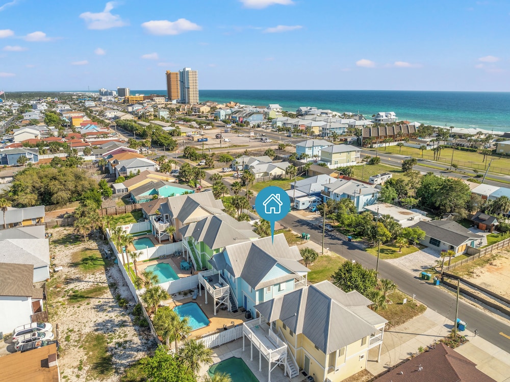 Seafoam Beautiful 3BR Home With Heated Private Pool - 4 Min Walk to Beach!