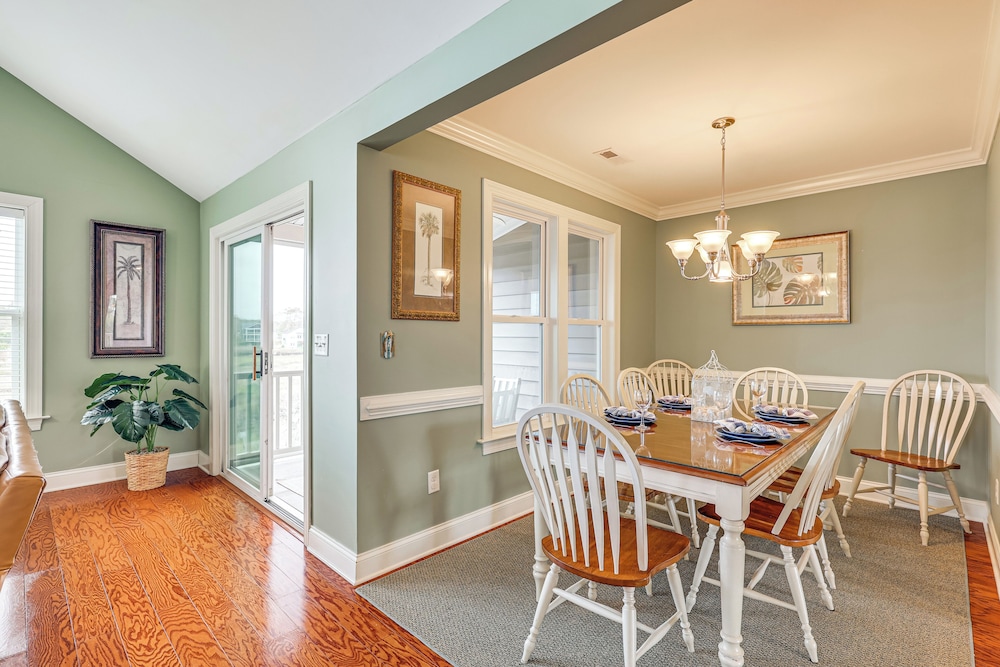 Steps to Beach: Gem w/ Views & Dock in Oak Island