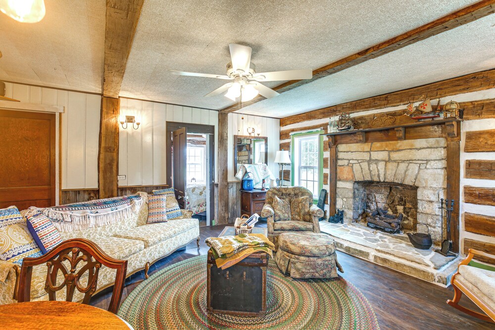 Hot Tub & Creek Views: Secluded Perryville Cabin